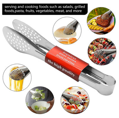 Stainless Steel Kitchen Food Tongs 9in Length Corrosionproof